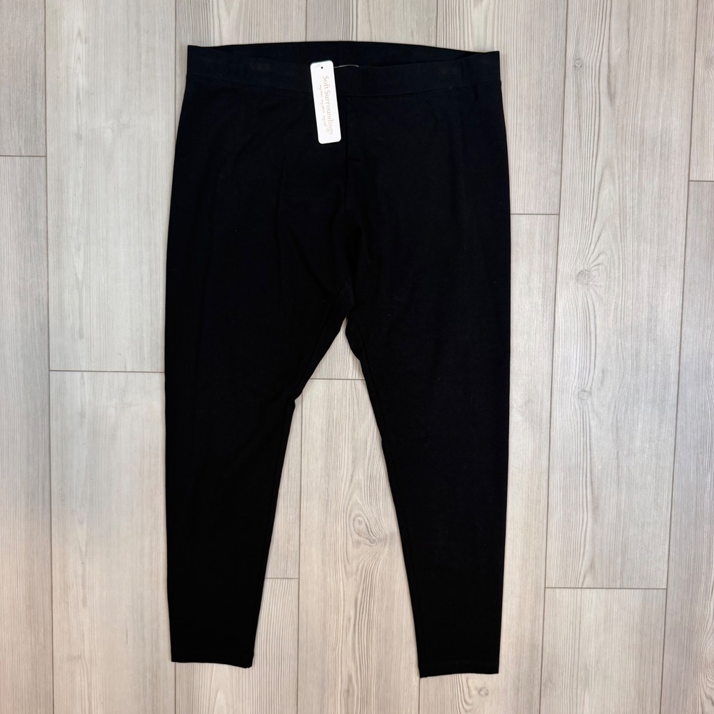 Soft Surroundings Black Heavenly Soft Have To Have Leggings 1X 18W-20W NWT